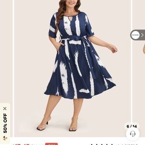 Navy and White Women's Dress